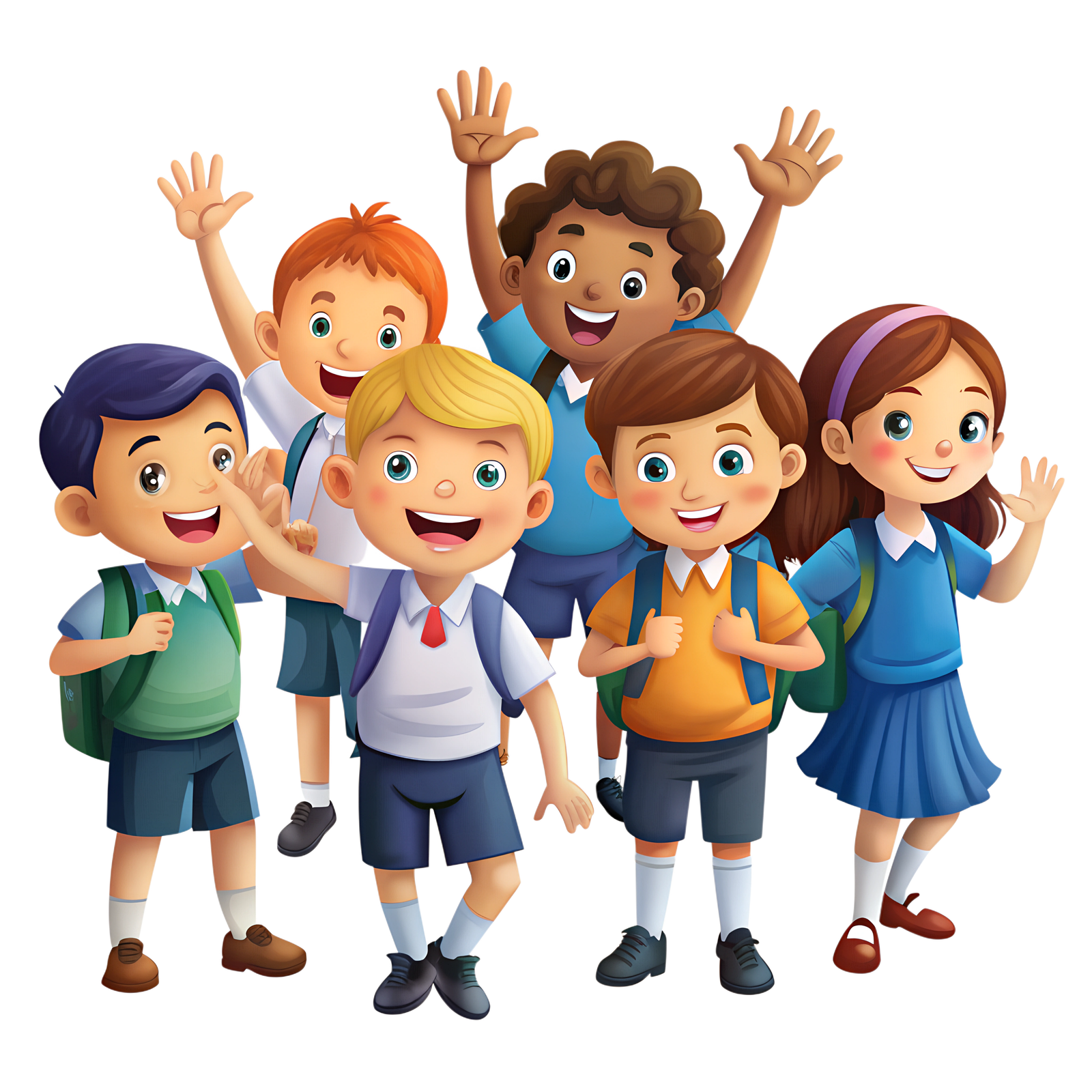 Kids reading books illustration